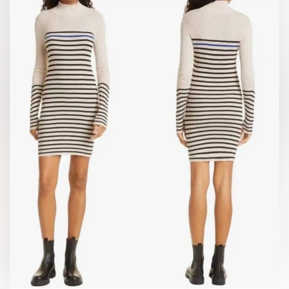 Rag & Bone Dress Kate Striped Turtleneck Sweater Size M - Picture 3 of 9